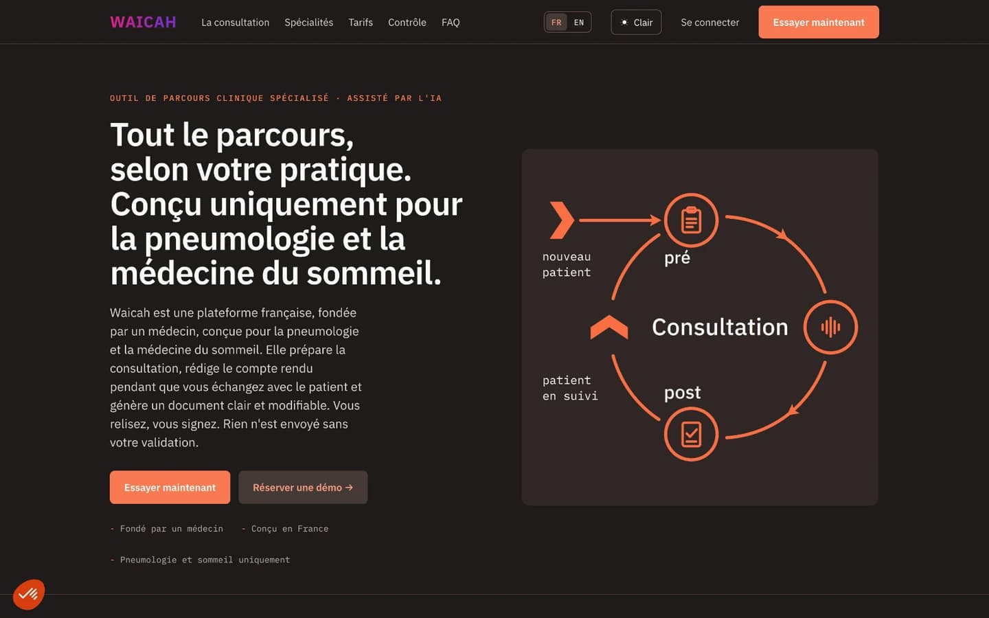 WAICAH public site home page in French